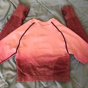 Gymshark Beet & Chalk Pink Ombré Seamless Crop Top